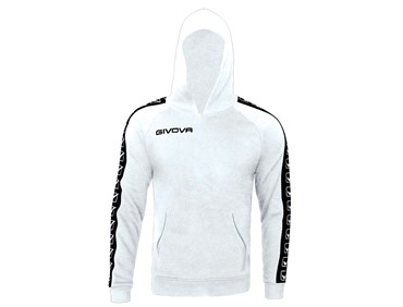 GIVOVA FELPA CON CAPPUCCIO TERRY BAND WHT