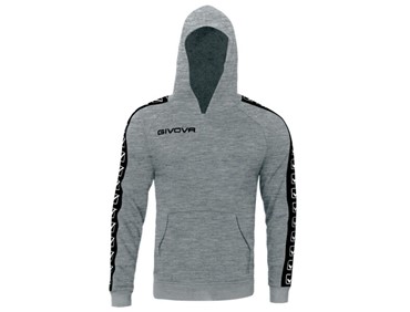 GIVOVA FELPA CON CAPPUCCIO TERRY BAND GREY