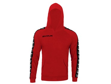 GIVOVA FELPA CON CAPPUCCIO TERRY BAND RED