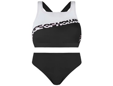 SPEEDO PRINTED MDLT 2PC HIGH LEG AF BLA