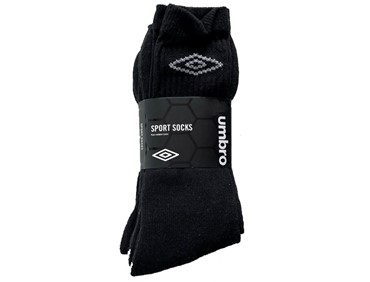 UMBRO U 3P SOCKS BLACK