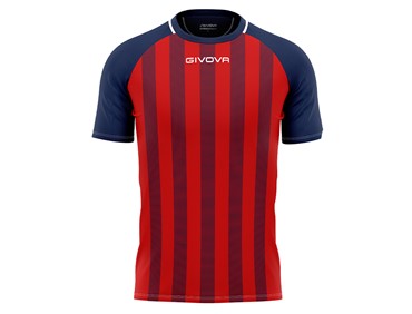 GIVOVA INTERLOCK SHIRT TRATTO BLU/RED