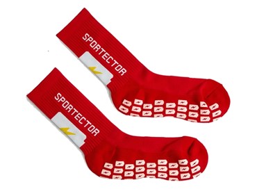 SPORTECTOR ANTI-SLIP GRIP SOCKS RED