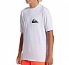 QUIKSILVER YTH SURF RASH VEST TEE SS WHT