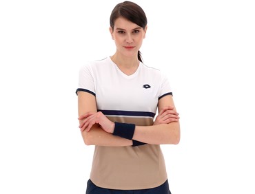 LOTTO TECH W V-D1 TEE CREAM/WHT