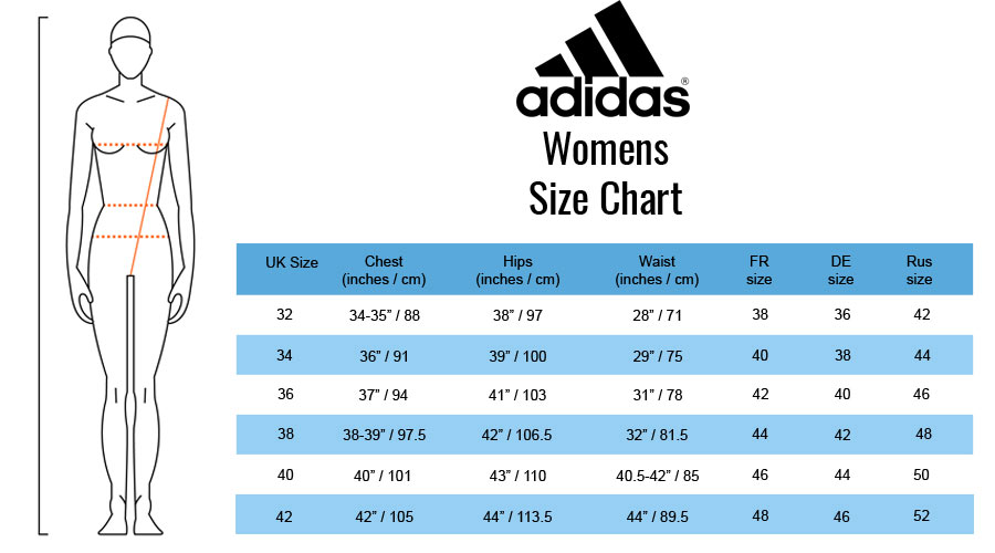 adidas size women's chart